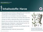 Inhaltsstoffe: Harze